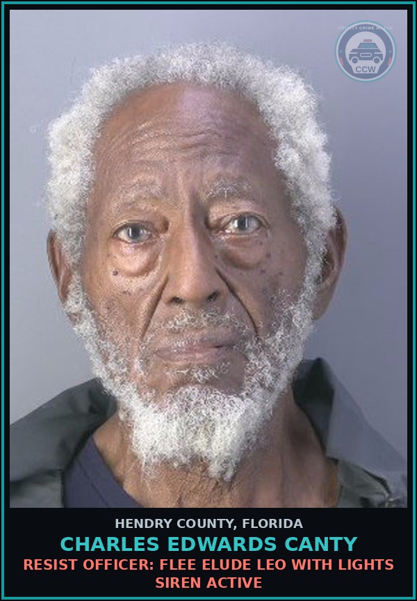 Booking mugshot of CHARLES EDWARDS CANTY in Hendry County