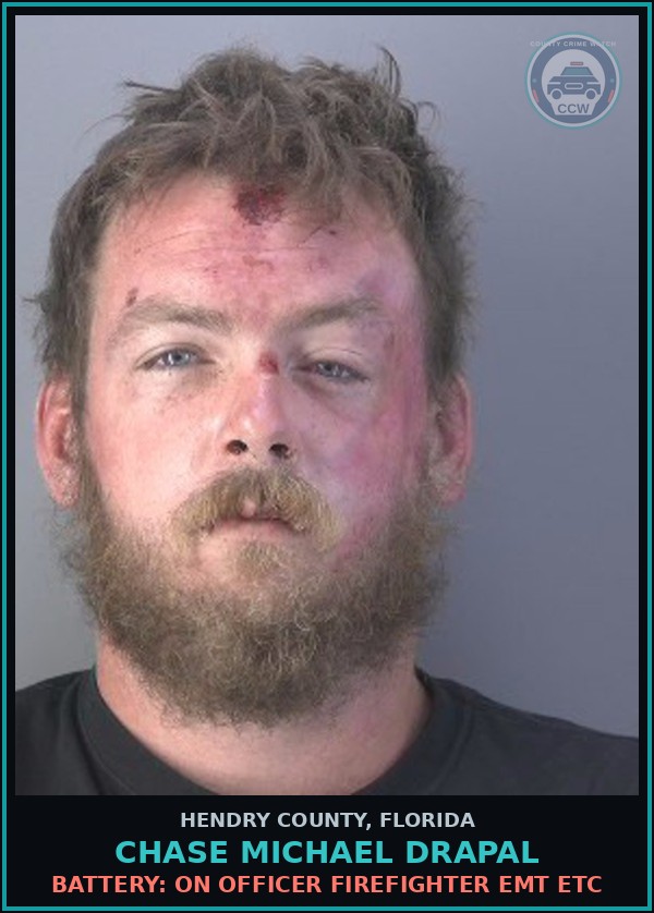 Booking mugshot of CHASE MICHAEL DRAPAL in Hendry County