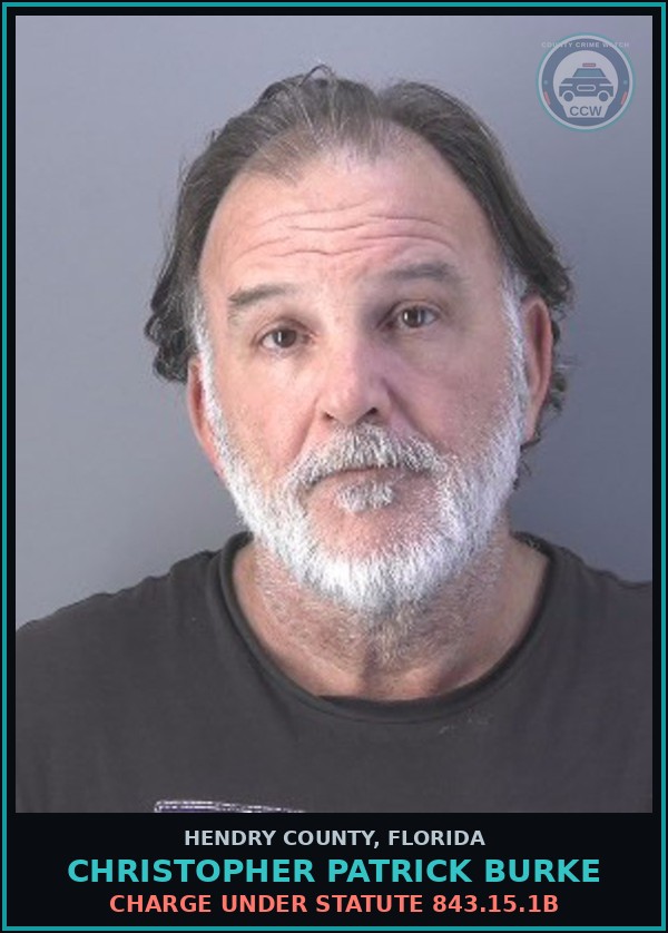 Booking mugshot of CHRISTOPHER PATRICK BURKE in Hendry County