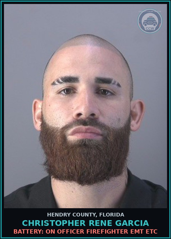Booking mugshot of CHRISTOPHER RENE GARCIA in Hendry County