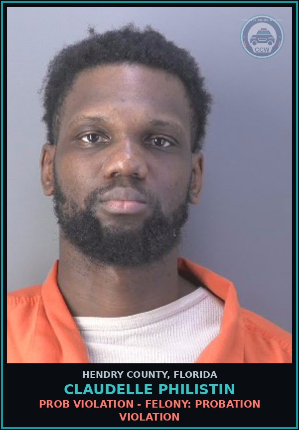 Booking mugshot of CLAUDELLE PHILISTIN in Hendry County