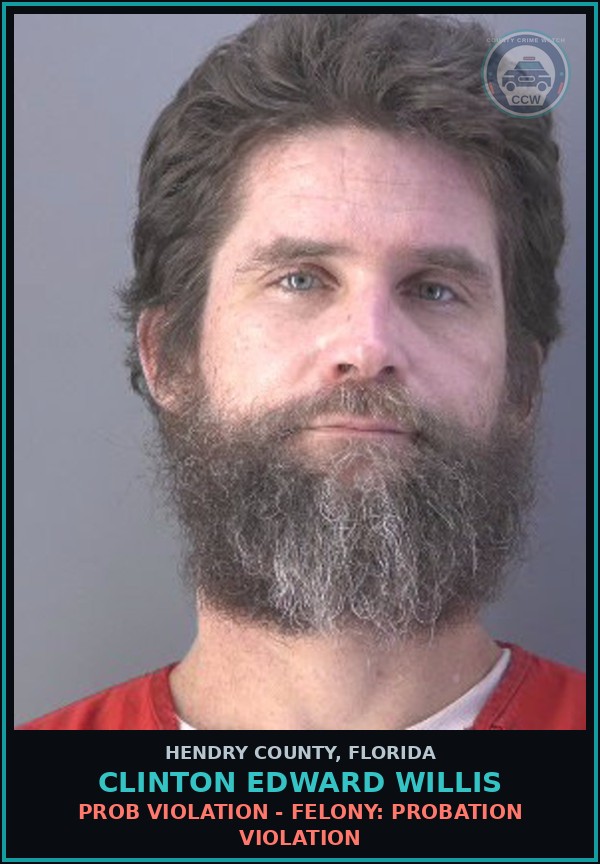 Booking mugshot of CLINTON EDWARD WILLIS in Hendry County