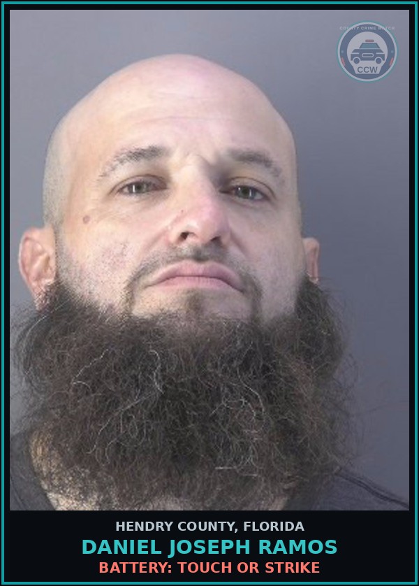 Booking mugshot of DANIEL JOSEPH RAMOS in Hendry County