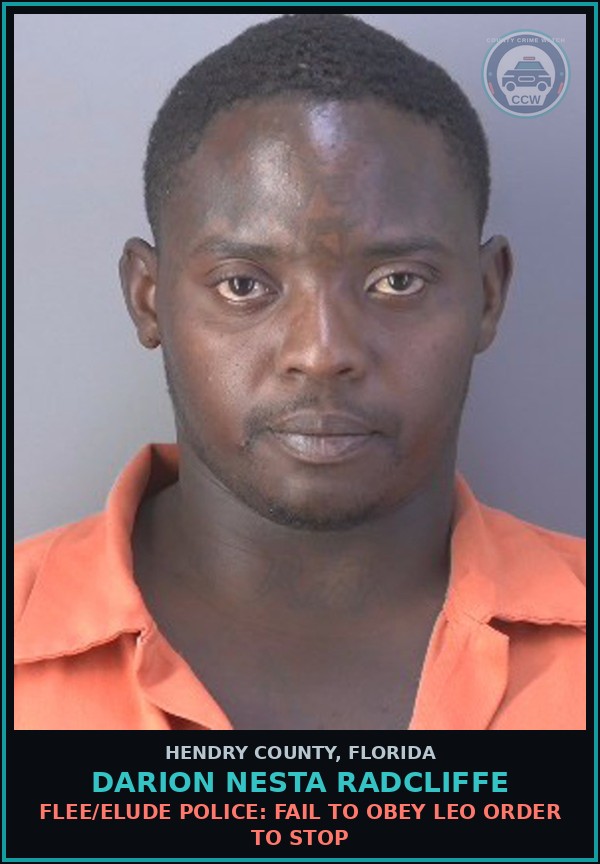 Booking mugshot of DARION NESTA RADCLIFFE in Hendry County