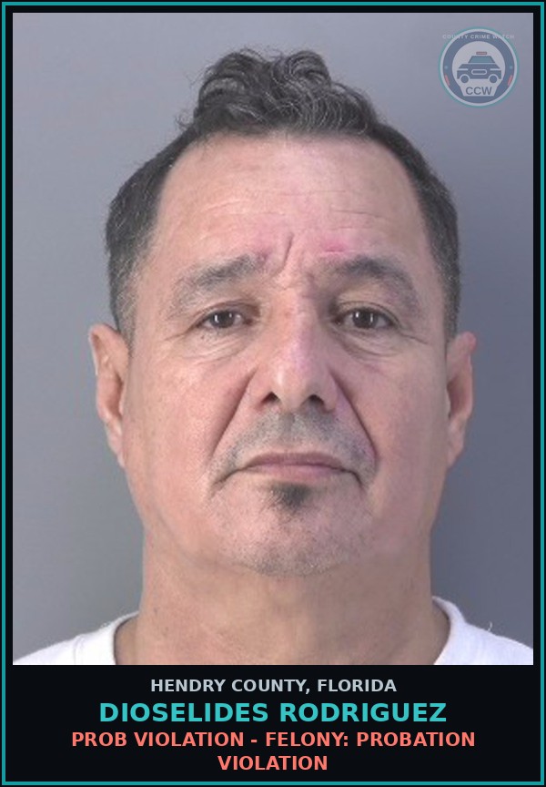 Booking mugshot of DIOSELIDES RODRIGUEZ in Hendry County
