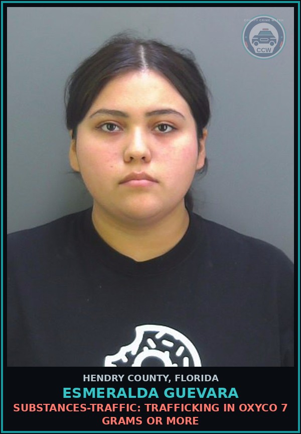 Booking mugshot of ESMERALDA GUEVARA in Hendry County