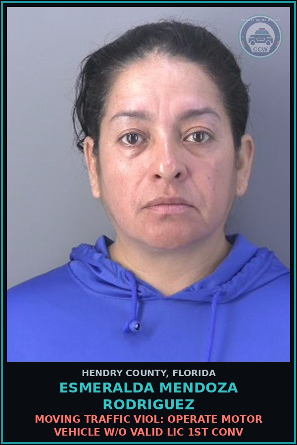 Booking mugshot of ESMERALDA MENDOZA RODRIGUEZ in Hendry County