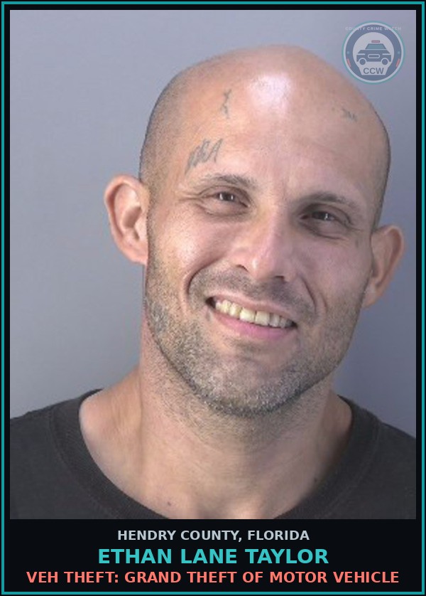 Booking mugshot of ETHAN LANE TAYLOR in Hendry County