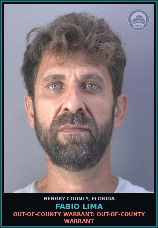 Booking mugshot of FABIO LIMA in Hendry County