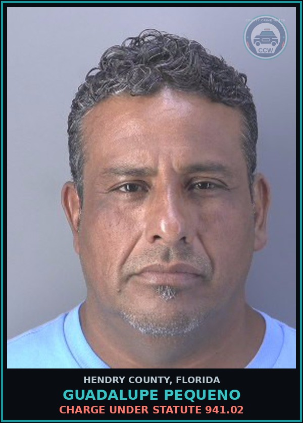 Booking mugshot of GUADALUPE PEQUENO in Hendry County