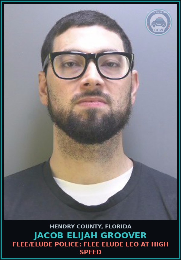 Booking mugshot of JACOB ELIJAH GROOVER in Hendry County