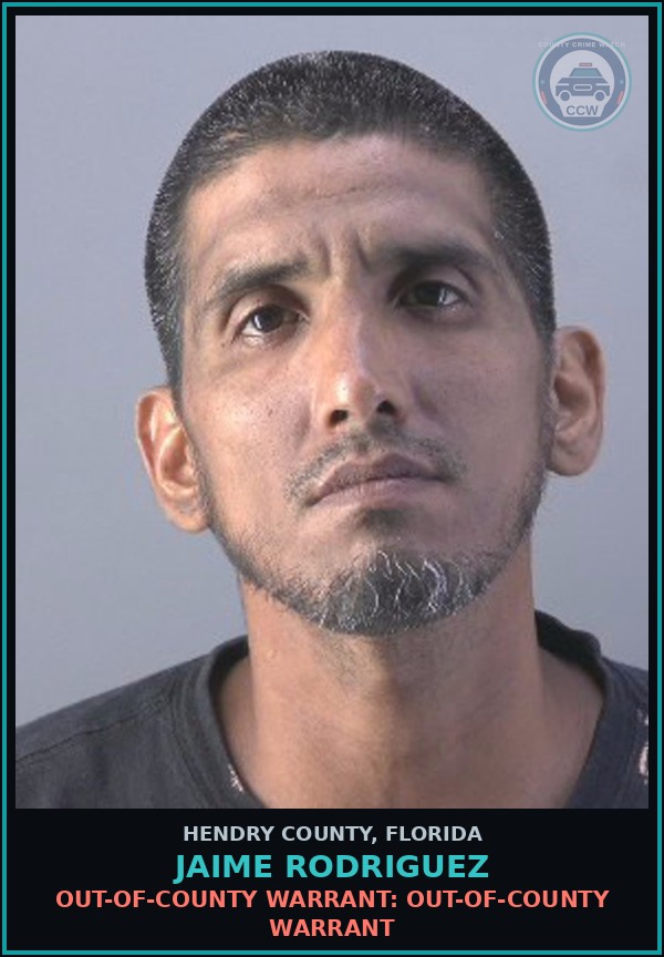 Booking mugshot of JAIME RODRIGUEZ in Hendry County