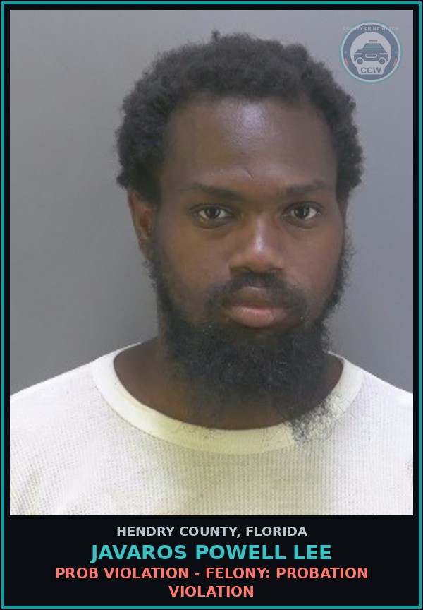 Booking mugshot of JAVAROS POWELL LEE in Hendry County