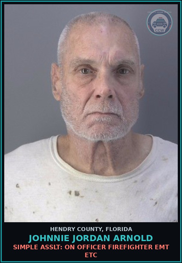 Booking mugshot of JOHNNIE JORDAN ARNOLD in Hendry County