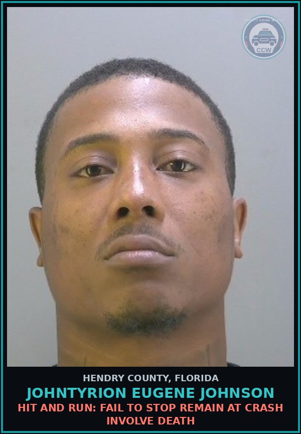 Booking mugshot of JOHNTYRION EUGENE JOHNSON in Hendry County
