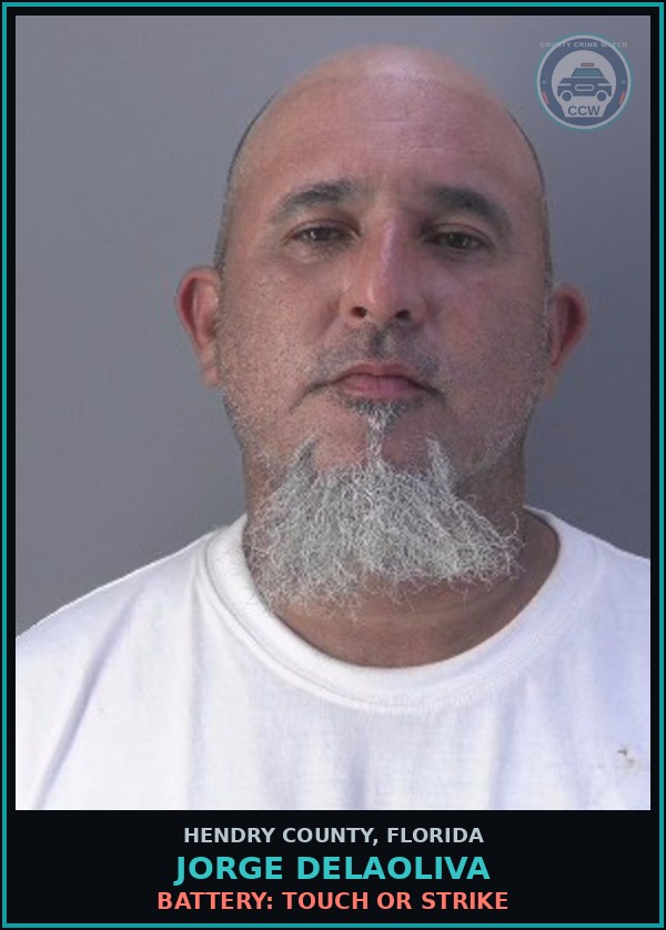 Booking mugshot of JORGE DELAOLIVA in Hendry County