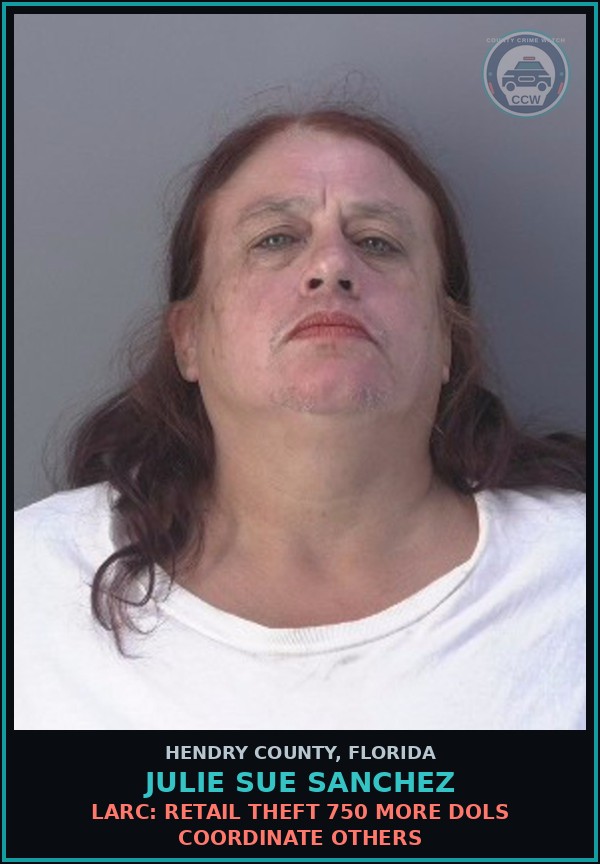 Booking mugshot of JULIE SUE SANCHEZ in Hendry County