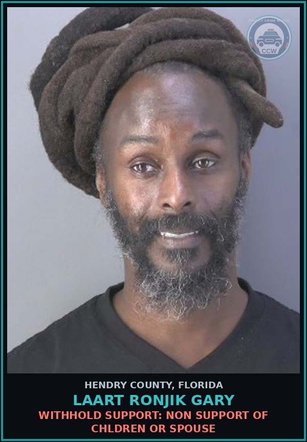Booking mugshot of LAART RONJIK GARY in Hendry County
