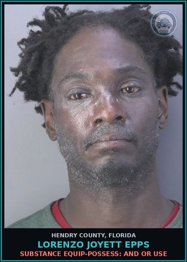 Booking mugshot of LORENZO JOYETT EPPS in Hendry County