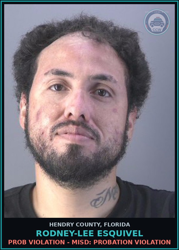 Booking mugshot of RODNEY-LEE ESQUIVEL in Hendry County