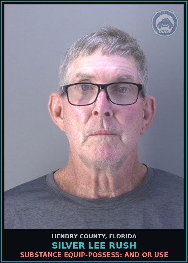 Booking mugshot of SILVER LEE RUSH in Hendry County
