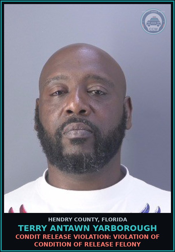 Booking mugshot of TERRY ANTAWN YARBOROUGH in Hendry County