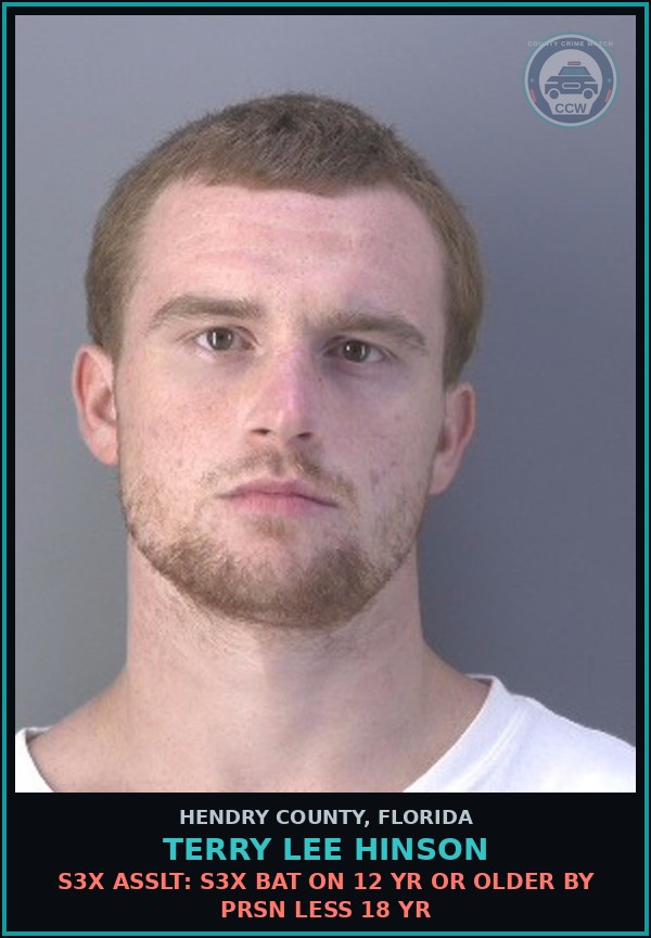 Booking mugshot of TERRY LEE HINSON in Hendry County