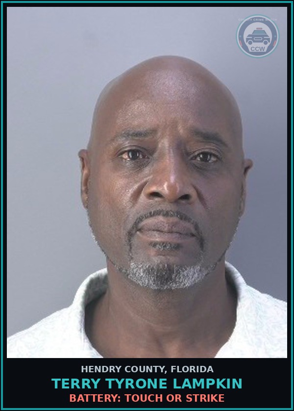 Booking mugshot of TERRY TYRONE LAMPKIN in Hendry County