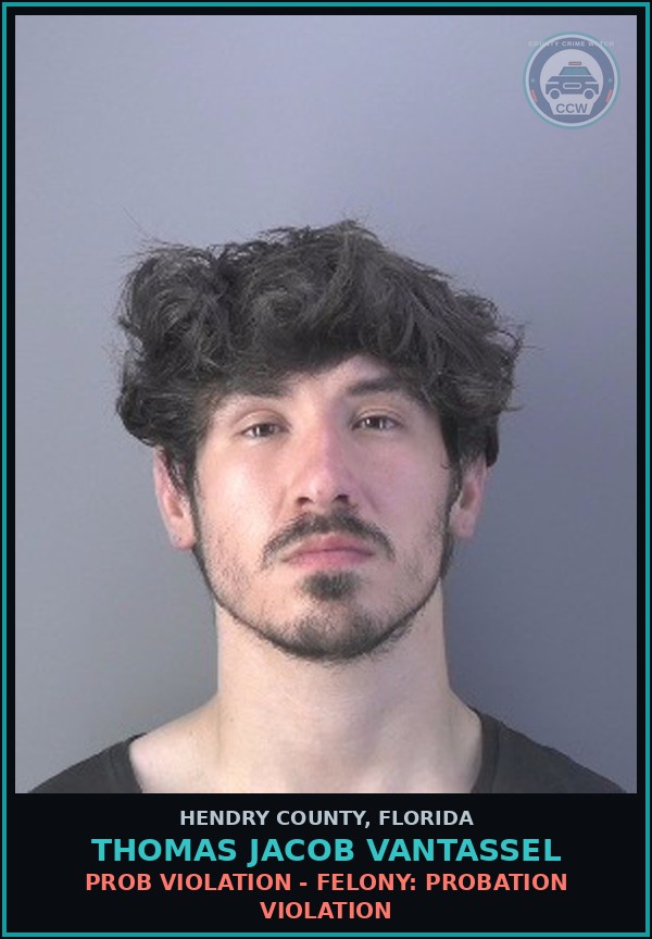 Booking mugshot of THOMAS JACOB VANTASSEL in Hendry County