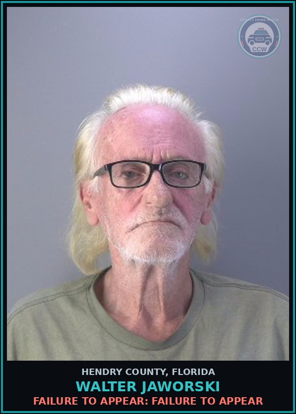 Booking mugshot of WALTER JAWORSKI in Hendry County