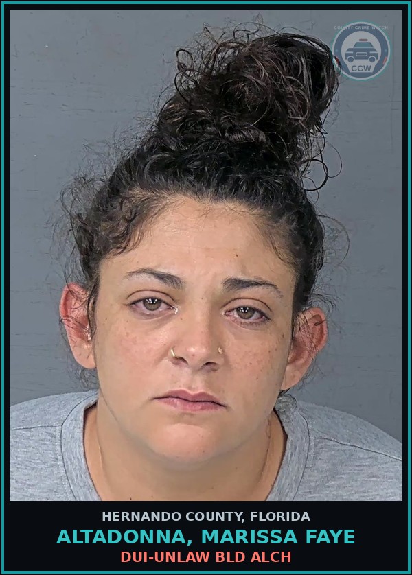Booking mugshot of ALTADONNA, MARISSA FAYE in Hernando County