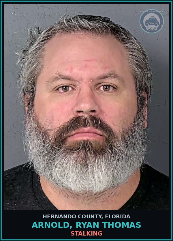 Booking mugshot of ARNOLD, RYAN THOMAS in Hernando County