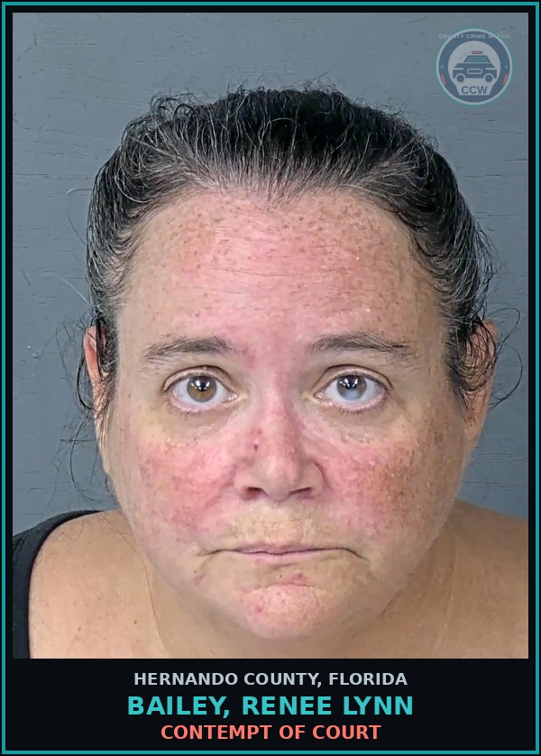 Booking mugshot of BAILEY, RENEE LYNN in Hernando County