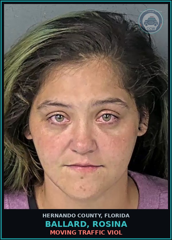Booking mugshot of BALLARD, ROSINA in Hernando County