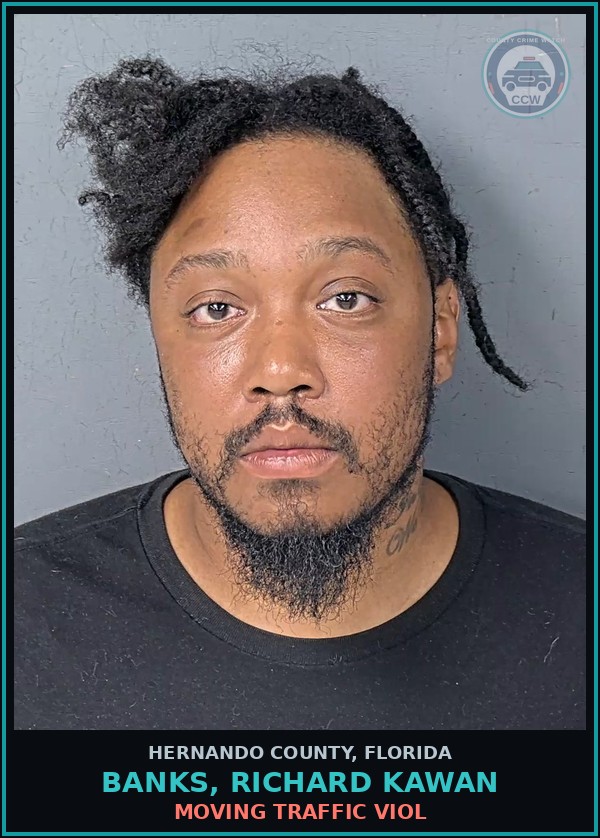 Booking mugshot of BANKS, RICHARD KAWAN in Hernando County
