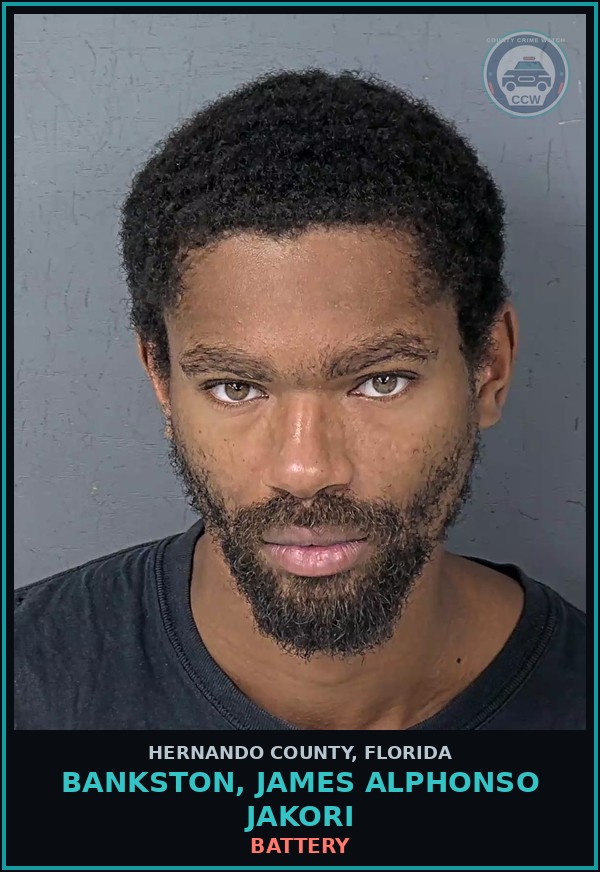 Booking mugshot of BANKSTON, JAMES ALPHONSO JAKORI in Hernando County
