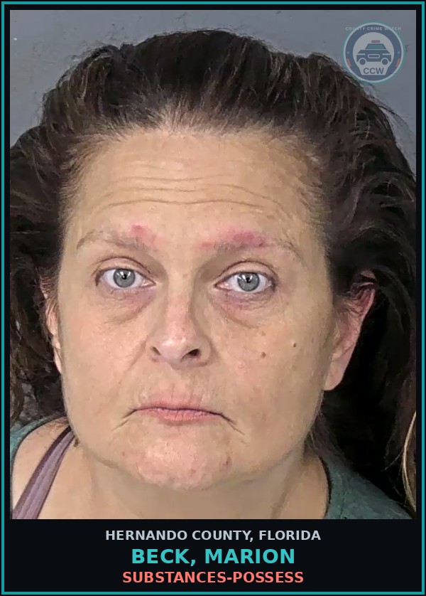 Booking mugshot of BECK, MARION in Hernando County
