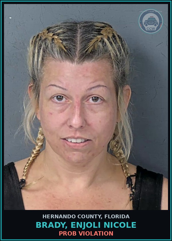 Booking mugshot of BRADY, ENJOLI NICOLE in Hernando County
