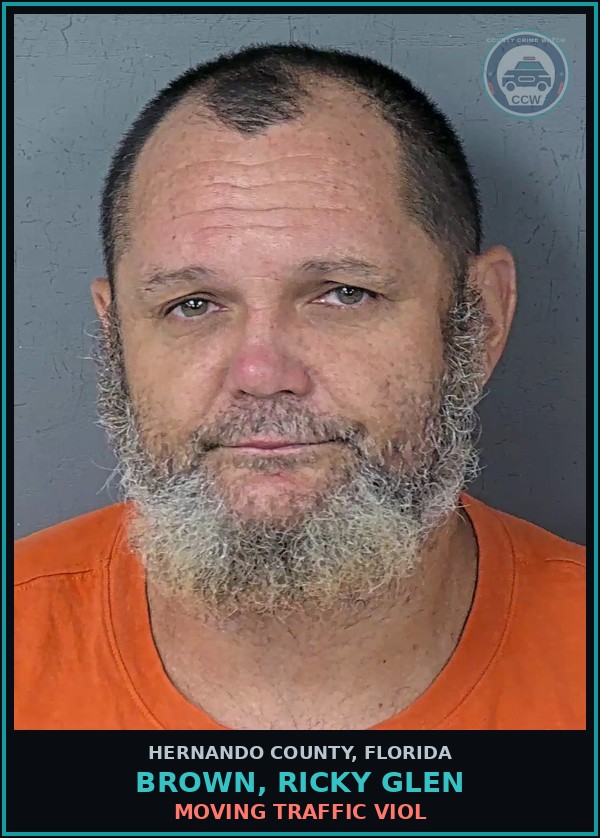 Booking mugshot of BROWN, RICKY GLEN in Hernando County