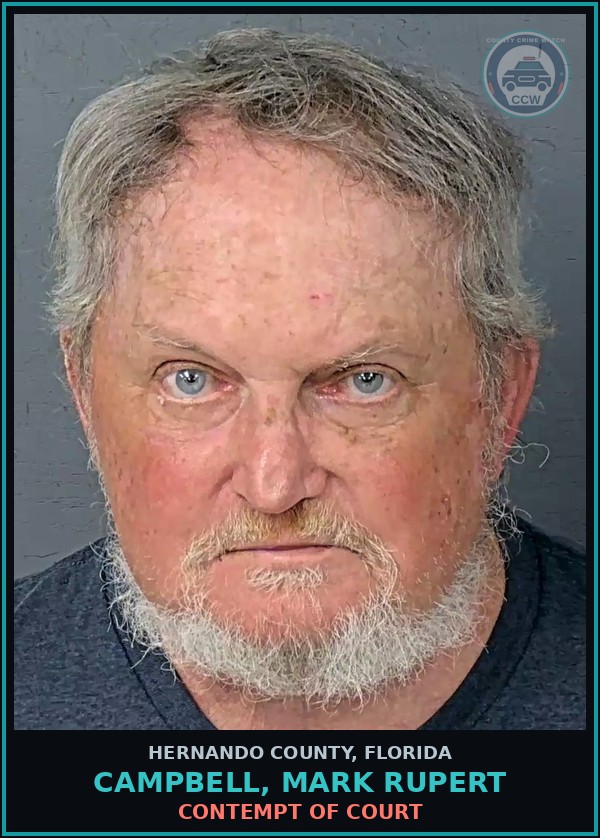 Booking mugshot of CAMPBELL, MARK RUPERT in Hernando County