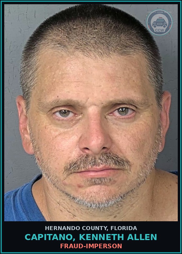 Booking mugshot of CAPITANO, KENNETH ALLEN in Hernando County