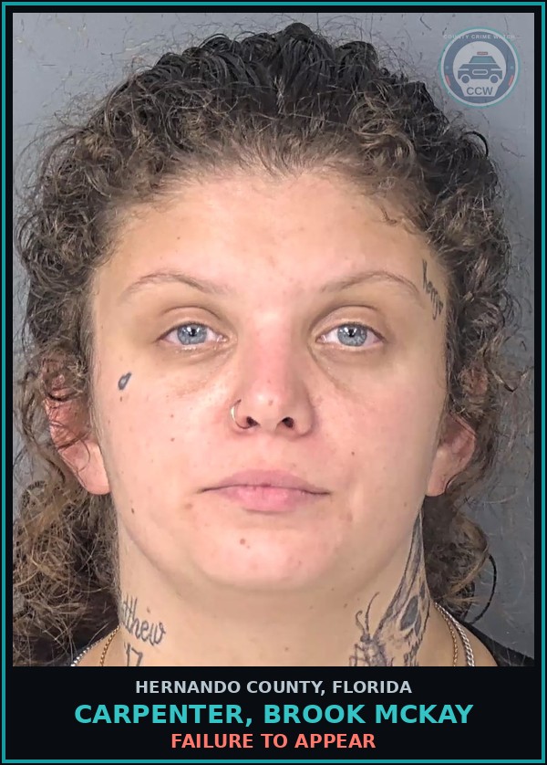 Booking mugshot of CARPENTER, BROOK MCKAY in Hernando County