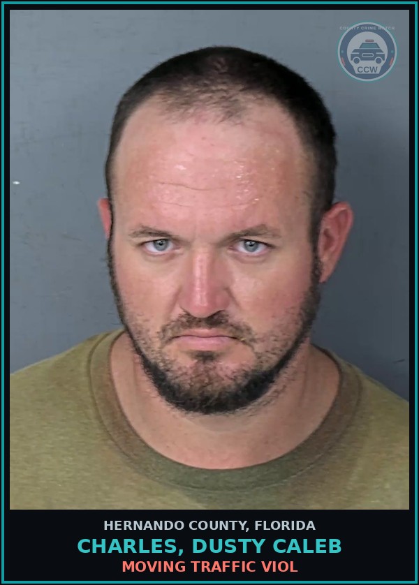 Booking mugshot of CHARLES, DUSTY CALEB in Hernando County