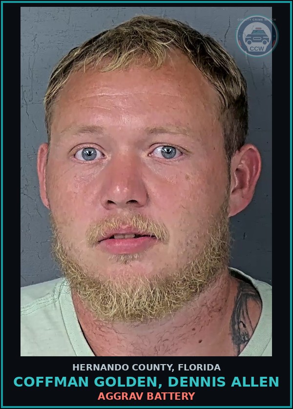 Booking mugshot of COFFMAN GOLDEN, DENNIS ALLEN in Hernando County
