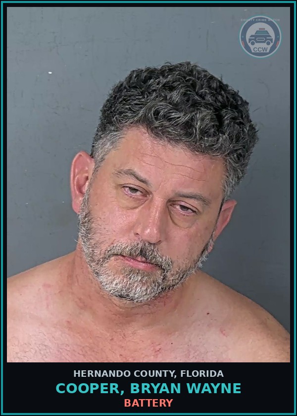 Booking mugshot of COOPER, BRYAN WAYNE in Hernando County