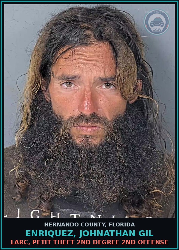 Booking mugshot of ENRIQUEZ, JOHNATHAN GIL in Hernando County