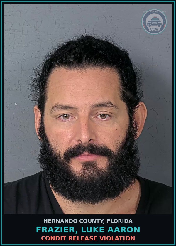 Booking mugshot of FRAZIER, LUKE AARON in Hernando County