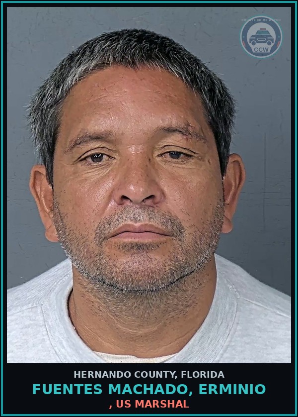 Booking mugshot of FUENTES MACHADO, ERMINIO in Hernando County
