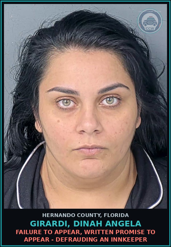 Booking mugshot of GIRARDI, DINAH ANGELA in Hernando County