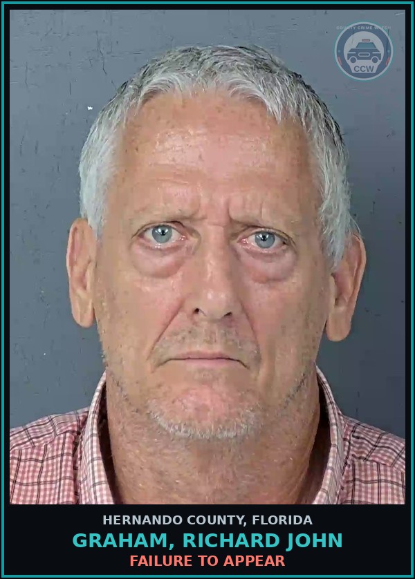 Booking mugshot of GRAHAM, RICHARD JOHN in Hernando County